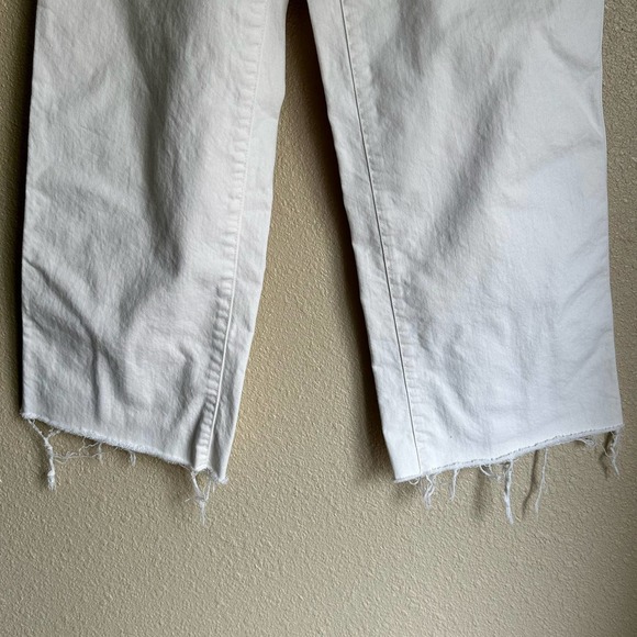 GAP High Rise Wide Leg Crop Ivory Raw Hem 6 Tall EUC - Picture 5 of 12